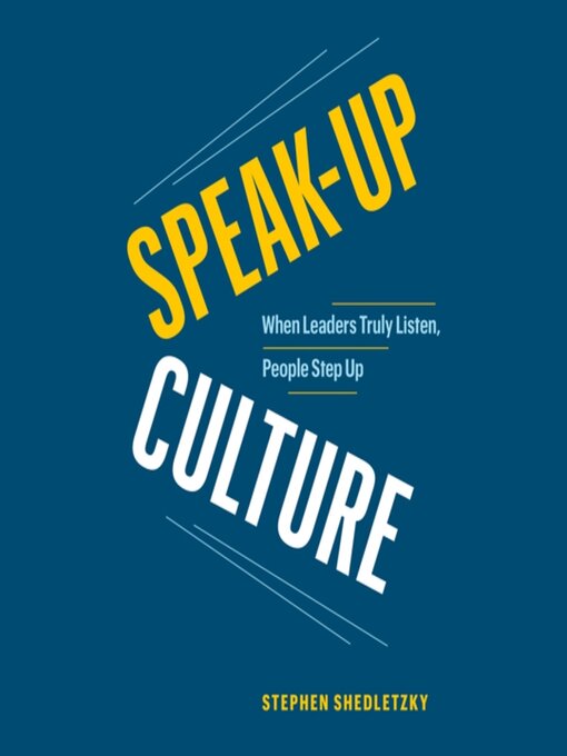 Title details for Speak-Up Culture by Stephen Shedletzky - Available
